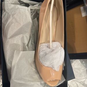 Cole Haan Nude Peep-Toe Wedges size 10 nwt